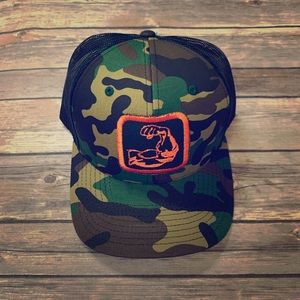 Camo Muscle Bicep Embroidered Patch Hat